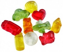 Haribo želé bonbony různé tvary, reklamní sladkosti
