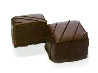 belgické pralinky, nugátový krém v hořké čokoládě