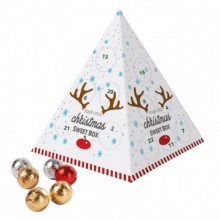 adventní kalendář pyramida, reklamní sladkosti