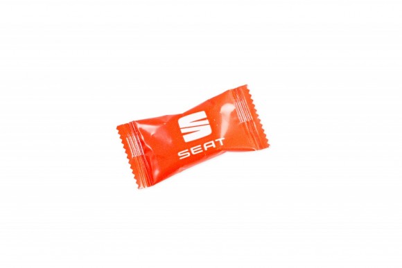Reklamní bonbon Flow Pack s potiskem SEAT, reklamní mlsání