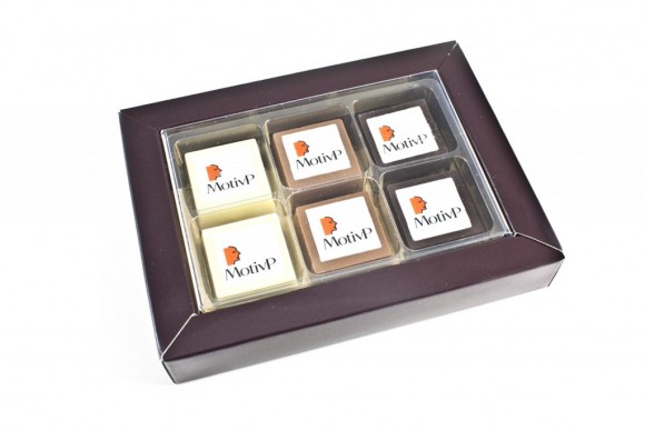 belgické pralinky MOTIV P, reklamní sladkosti