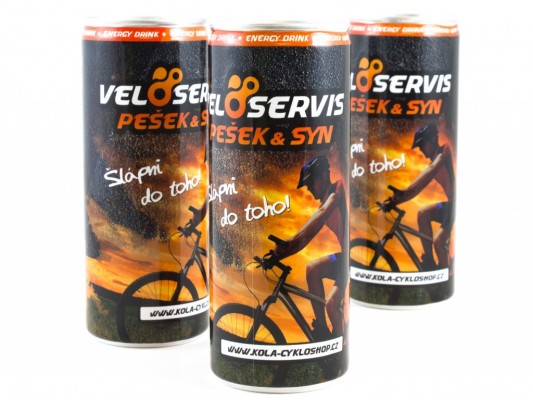 energy drink VELO SERVIS, reklamní sladkosti