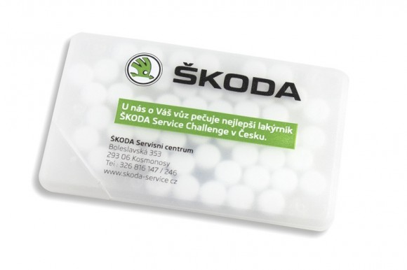 mintová karta ŠKODA, reklamní sladkosti